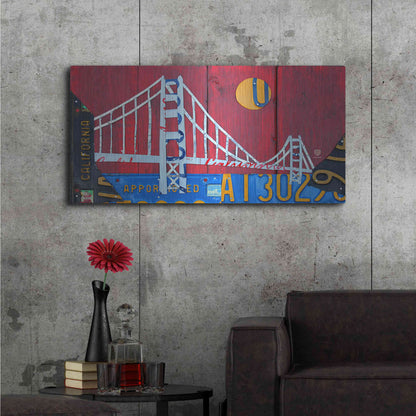 Luxe Metal Art 'Golden Gate' by Design Turnpike, Metal Wall Art,48x24