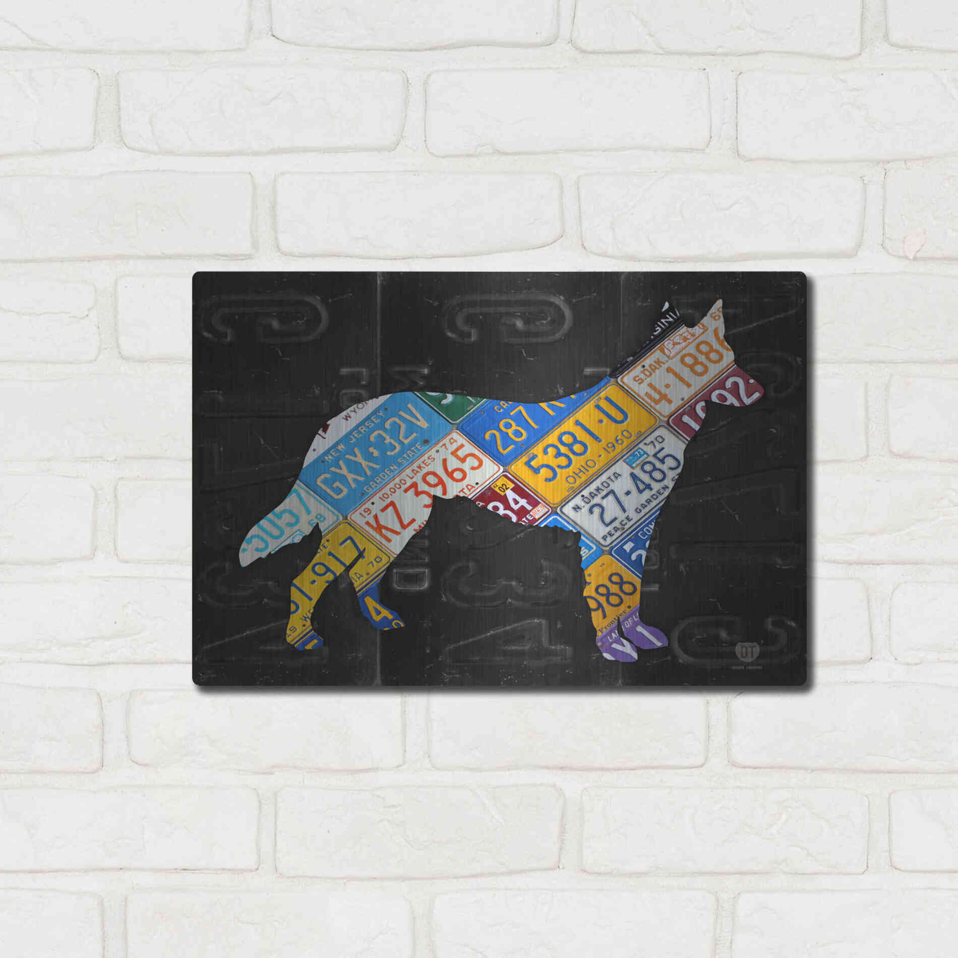 Luxe Metal Art 'German Shepherd' by Design Turnpike, Metal Wall Art,16x12