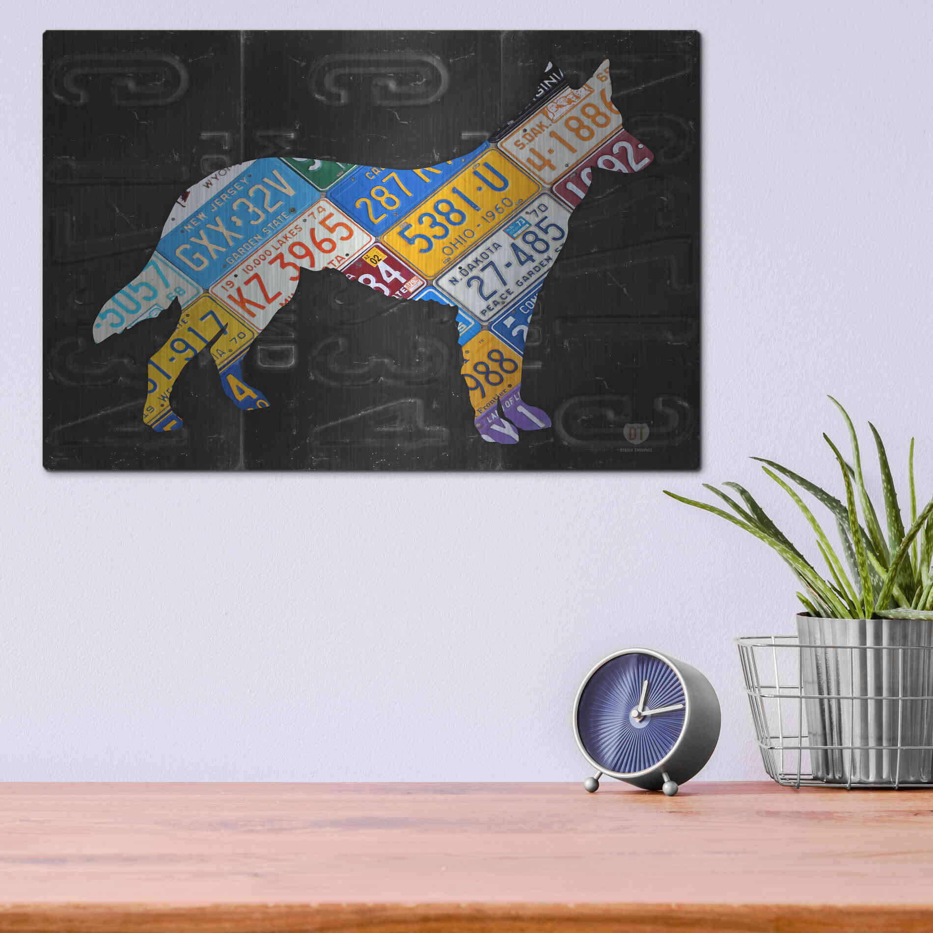 Luxe Metal Art 'German Shepherd' by Design Turnpike, Metal Wall Art,16x12