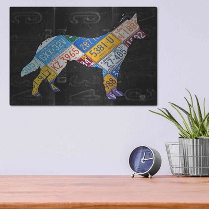 Luxe Metal Art 'German Shepherd' by Design Turnpike, Metal Wall Art,16x12