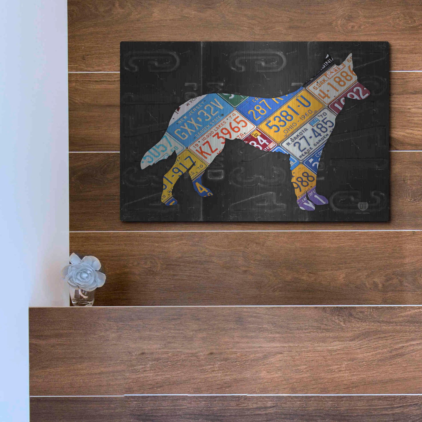 Luxe Metal Art 'German Shepherd' by Design Turnpike, Metal Wall Art,16x12