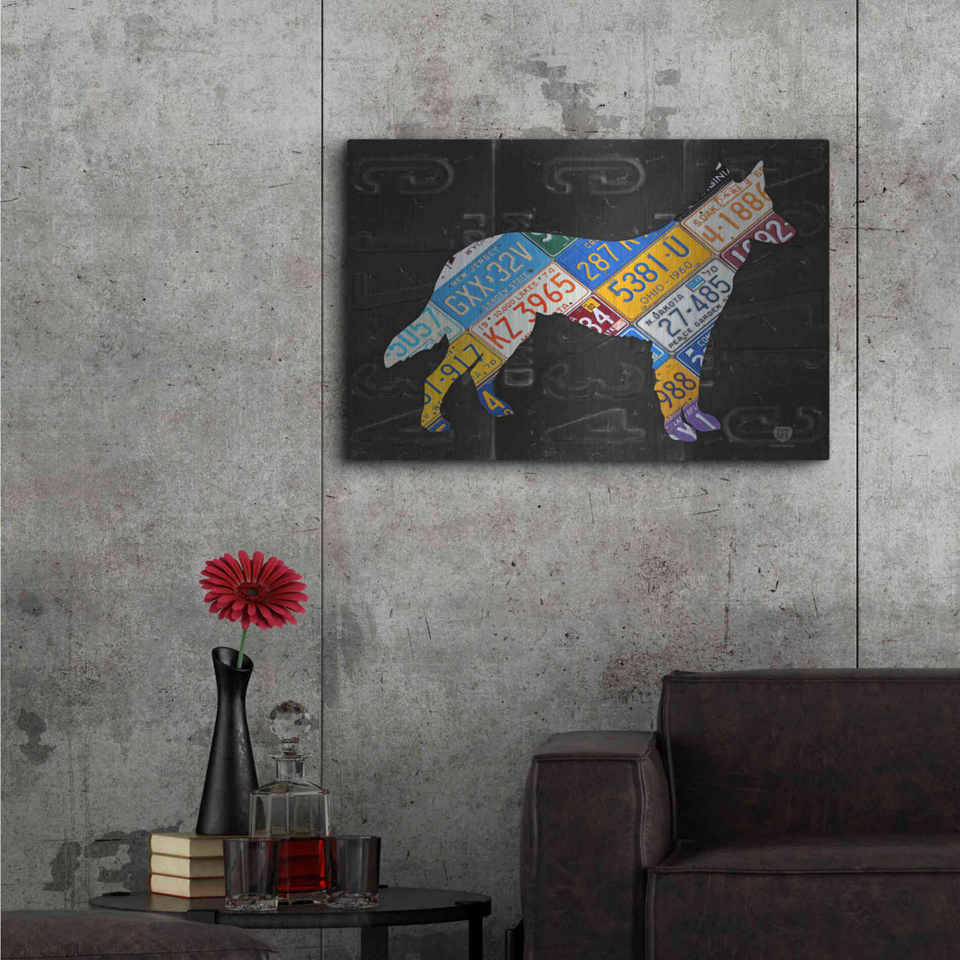 Luxe Metal Art 'German Shepherd' by Design Turnpike, Metal Wall Art,36x24
