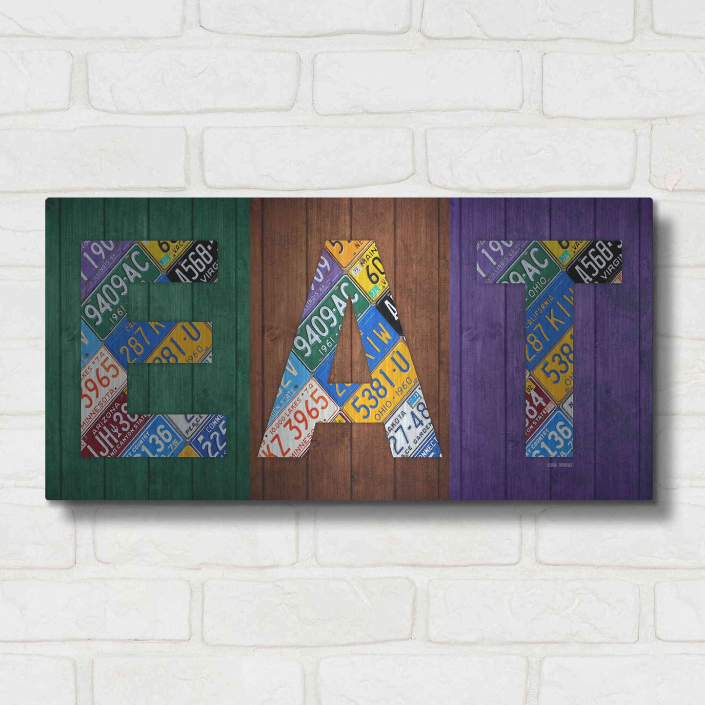 Luxe Metal Art 'Eat' by Design Turnpike, Metal Wall Art,24x12