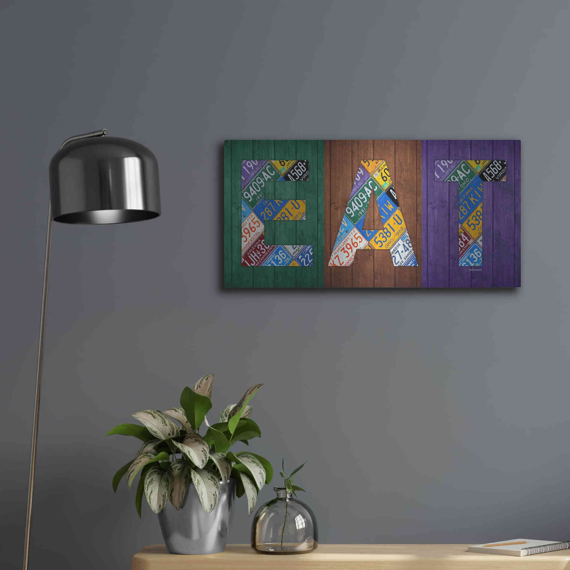 Luxe Metal Art 'Eat' by Design Turnpike, Metal Wall Art,24x12