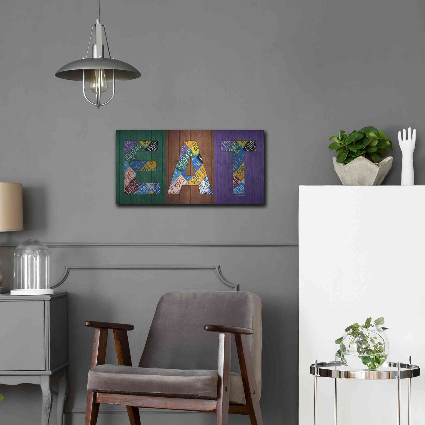 Luxe Metal Art 'Eat' by Design Turnpike, Metal Wall Art,24x12