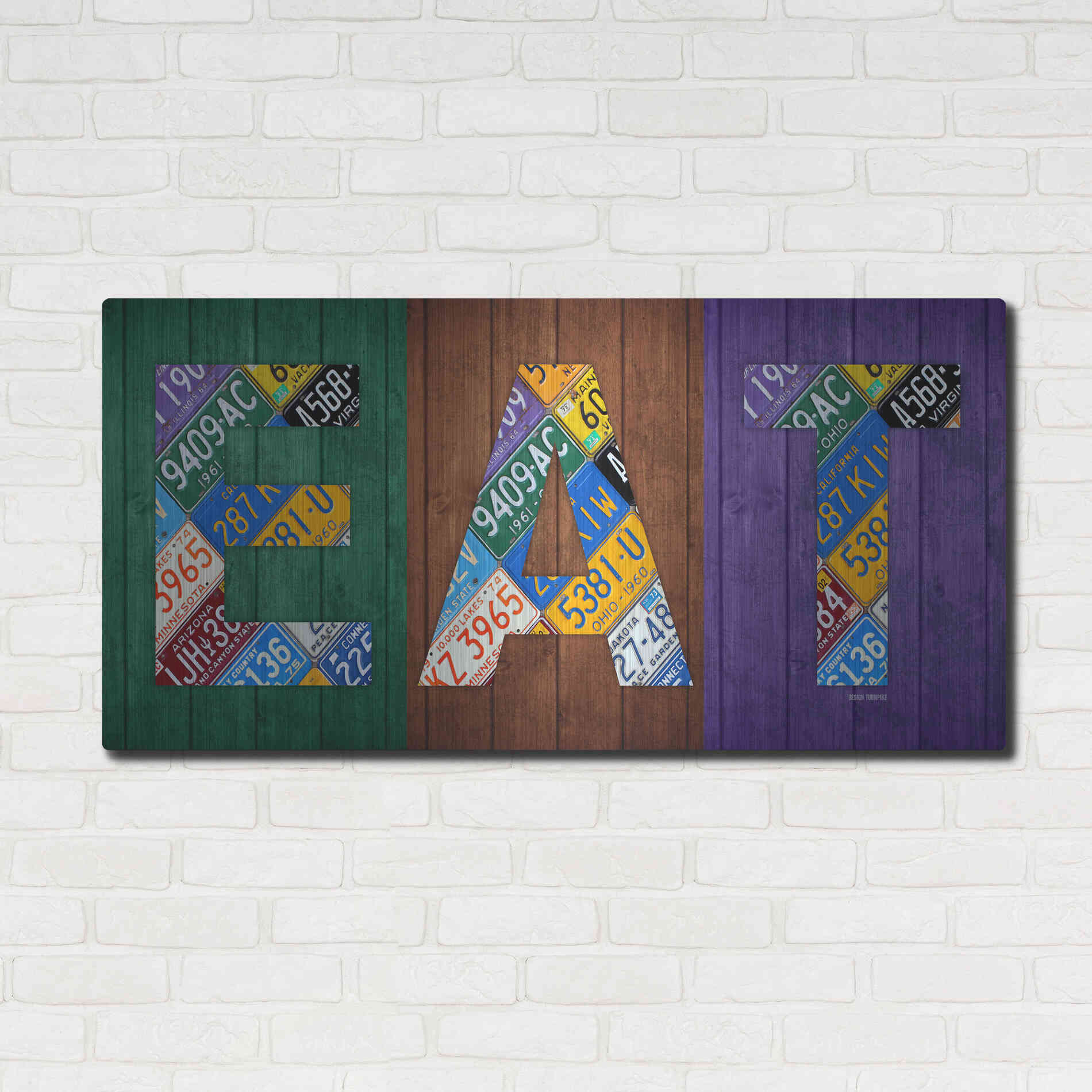 Luxe Metal Art 'Eat' by Design Turnpike, Metal Wall Art,48x24