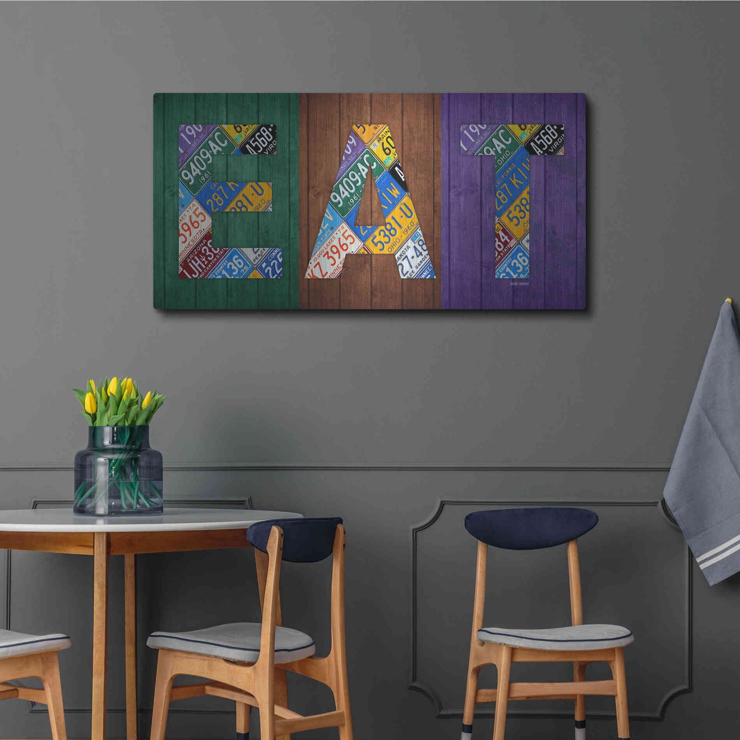 Luxe Metal Art 'Eat' by Design Turnpike, Metal Wall Art,48x24