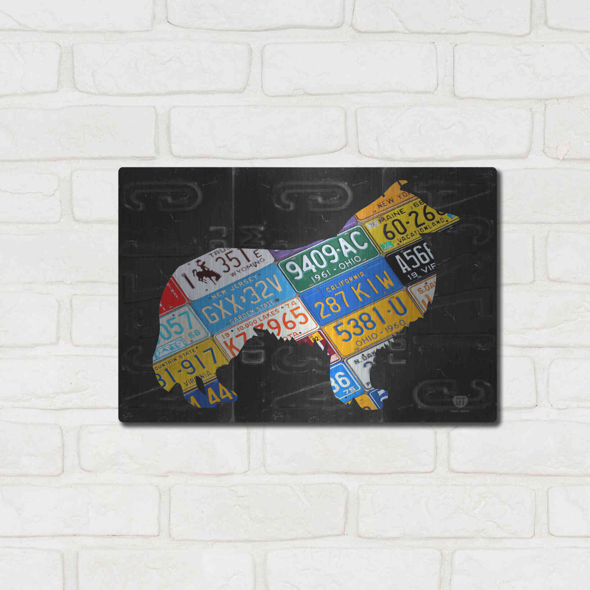 Luxe Metal Art 'Collie' by Design Turnpike, Metal Wall Art,16x12