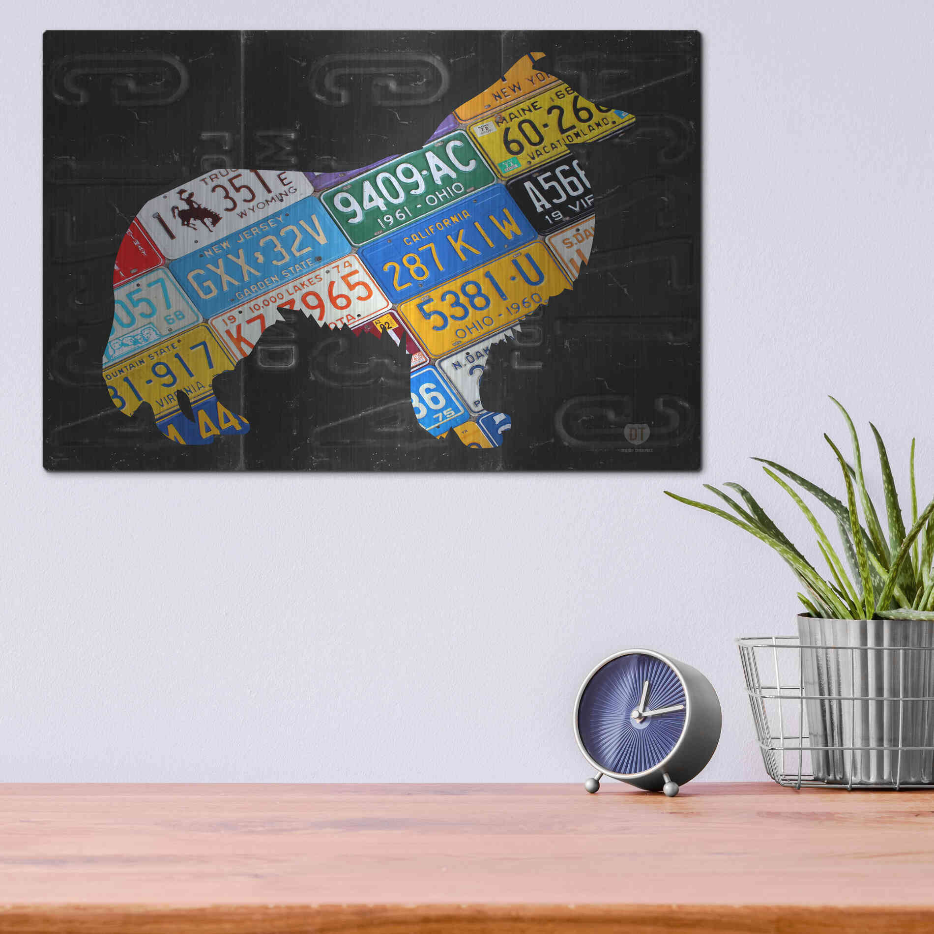 Luxe Metal Art 'Collie' by Design Turnpike, Metal Wall Art,16x12