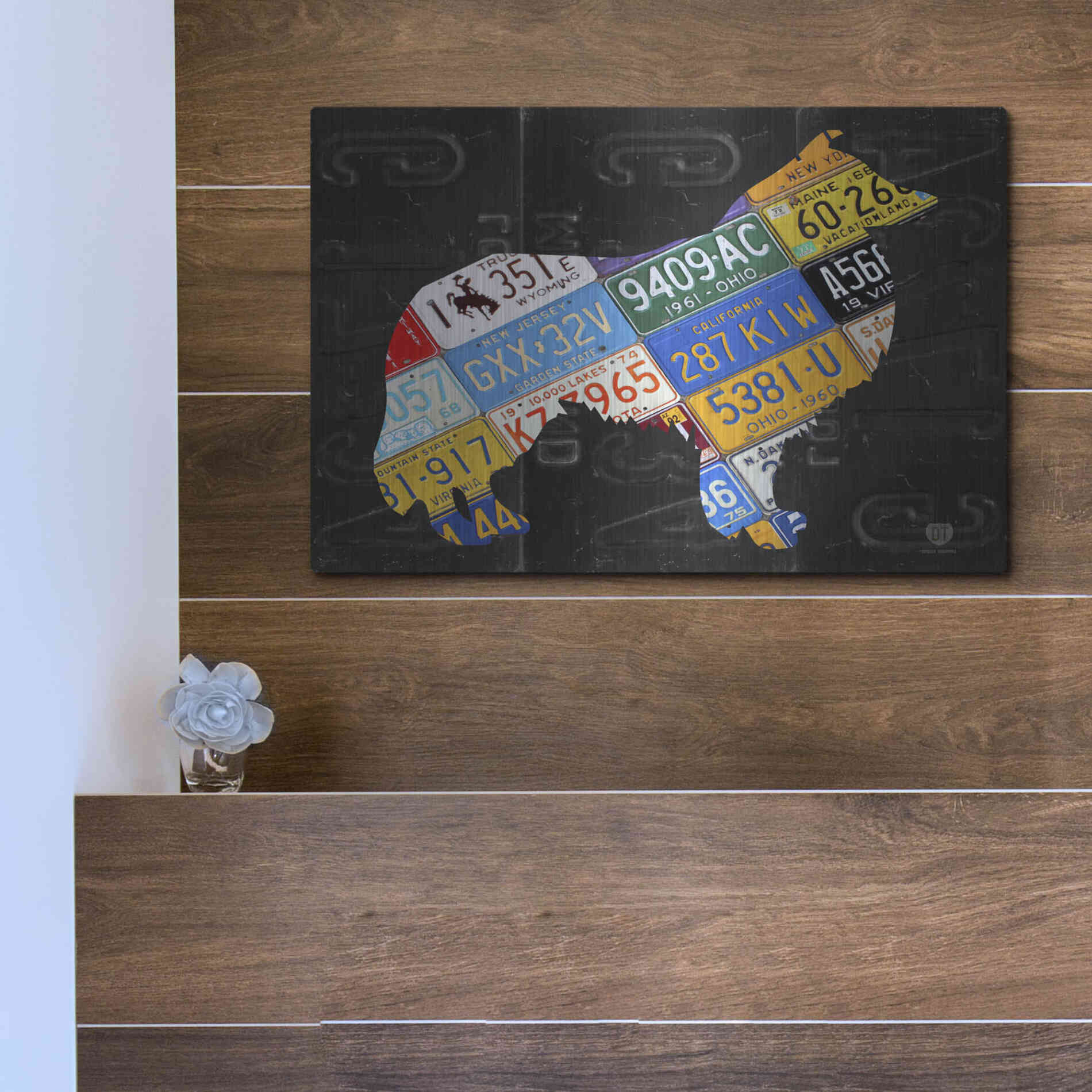 Luxe Metal Art 'Collie' by Design Turnpike, Metal Wall Art,16x12