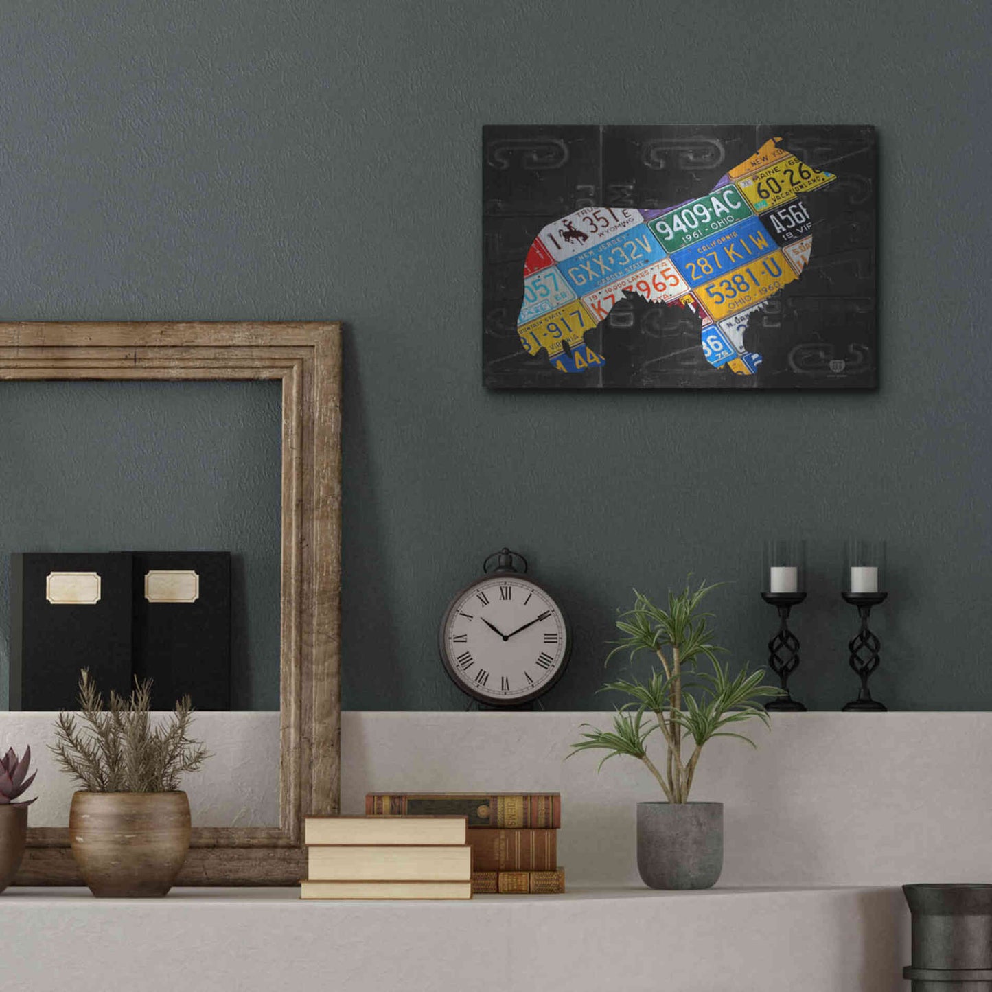 Luxe Metal Art 'Collie' by Design Turnpike, Metal Wall Art,16x12