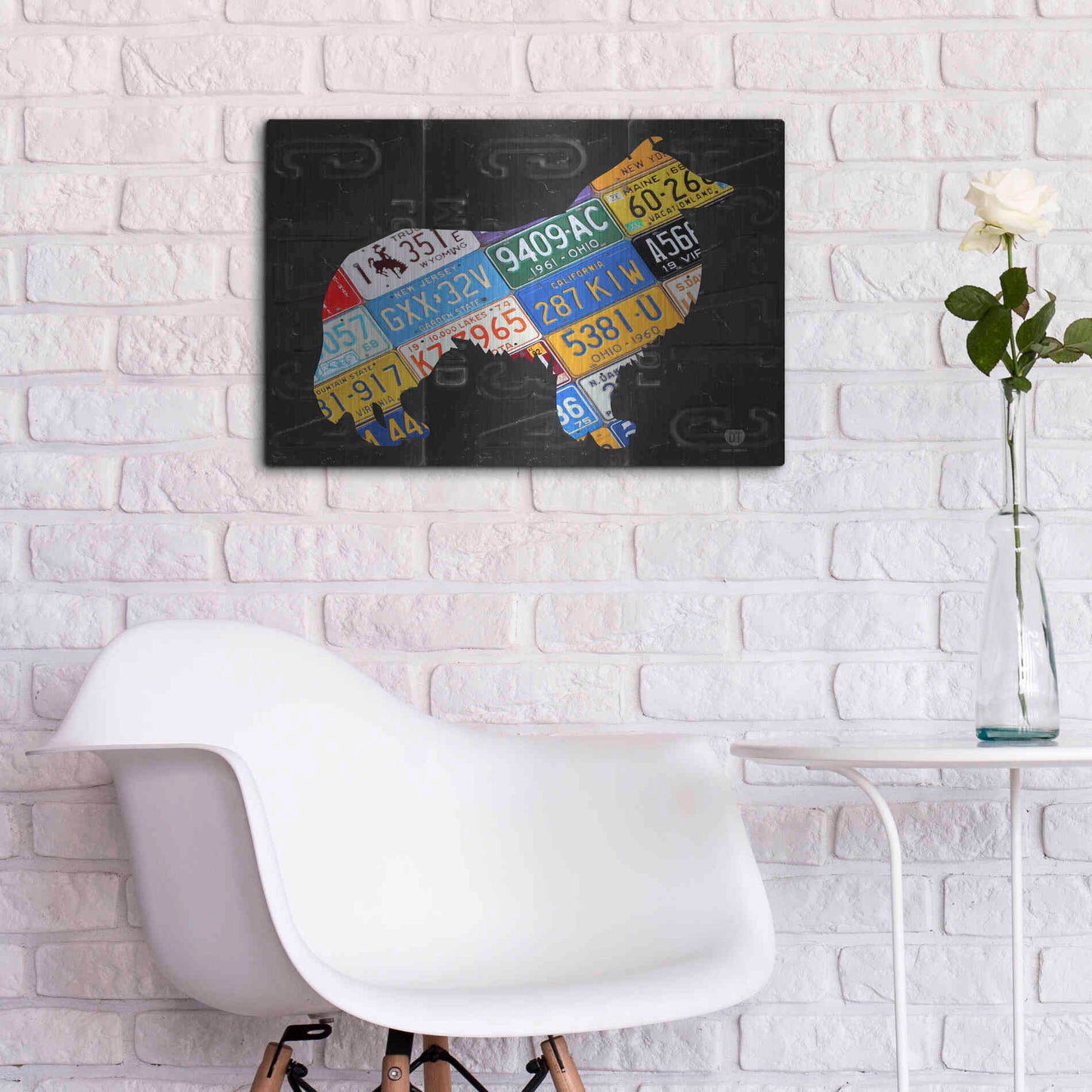 Luxe Metal Art 'Collie' by Design Turnpike, Metal Wall Art,24x16