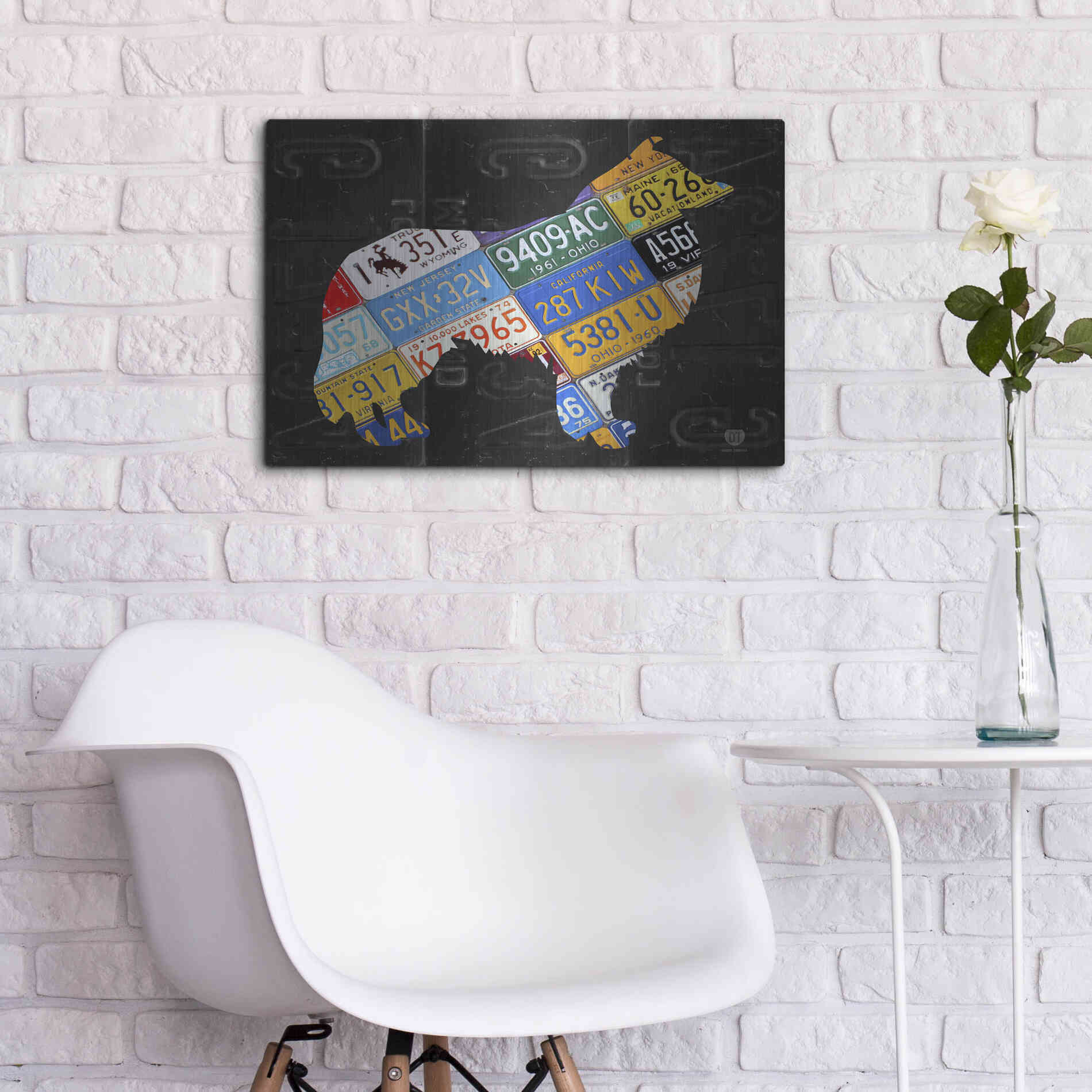 Luxe Metal Art 'Collie' by Design Turnpike, Metal Wall Art,24x16