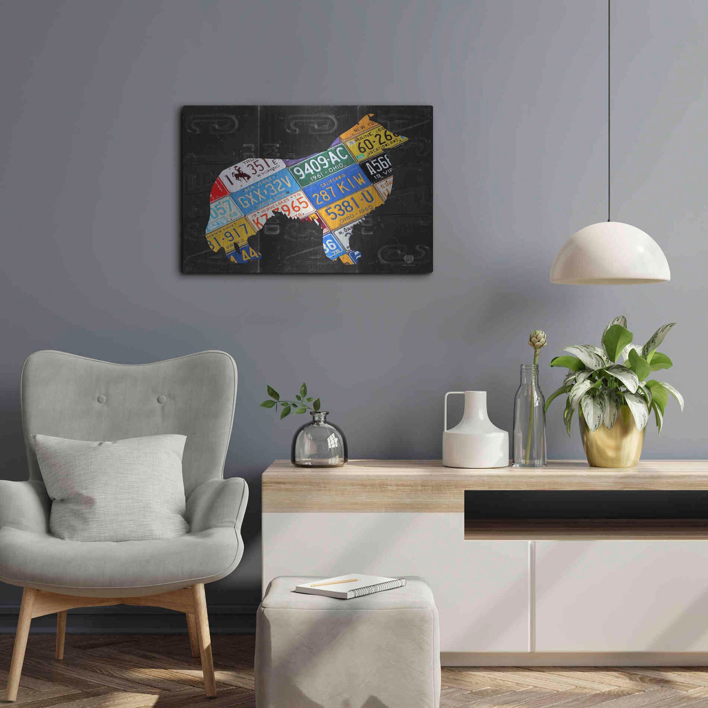 Luxe Metal Art 'Collie' by Design Turnpike, Metal Wall Art,24x16