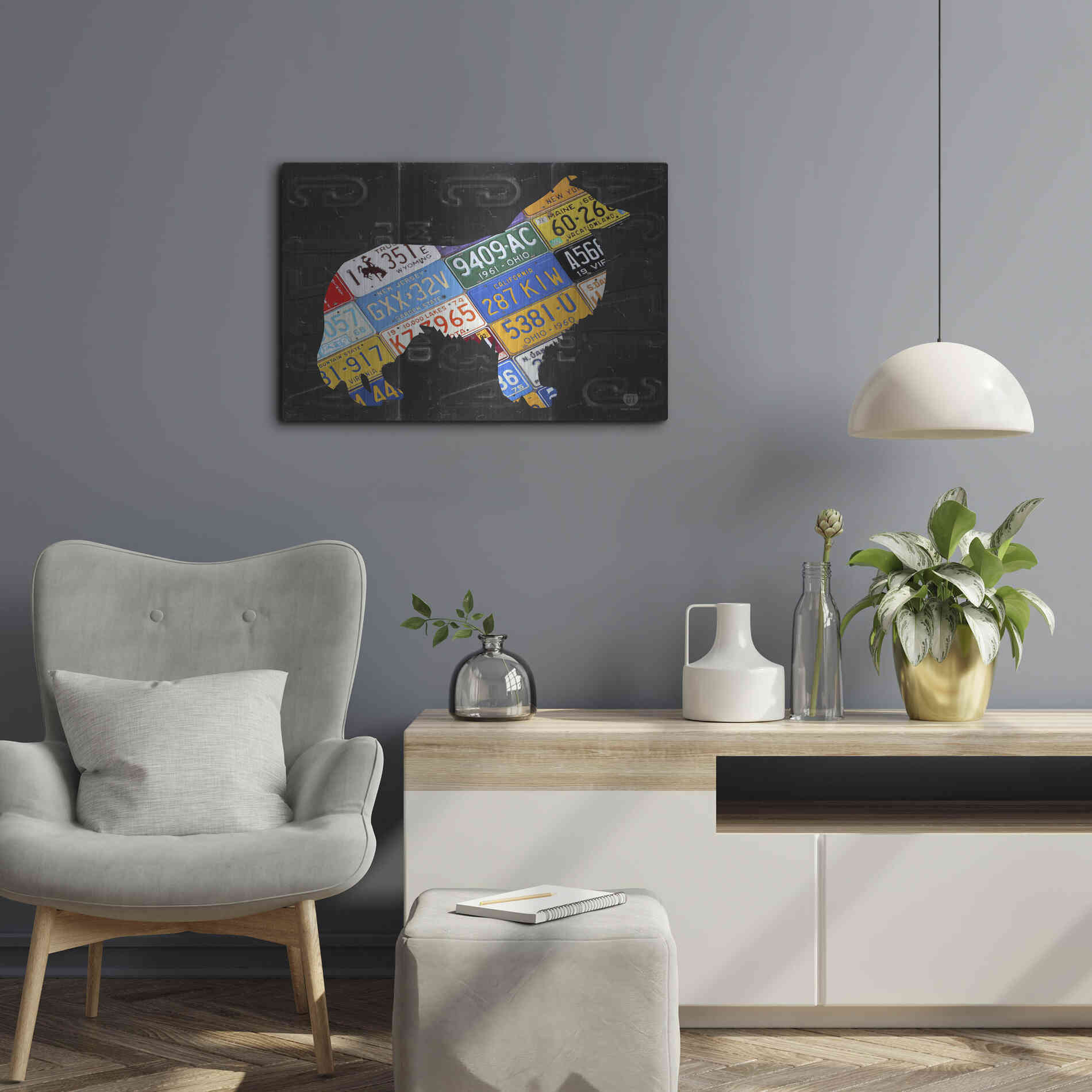 Luxe Metal Art 'Collie' by Design Turnpike, Metal Wall Art,24x16