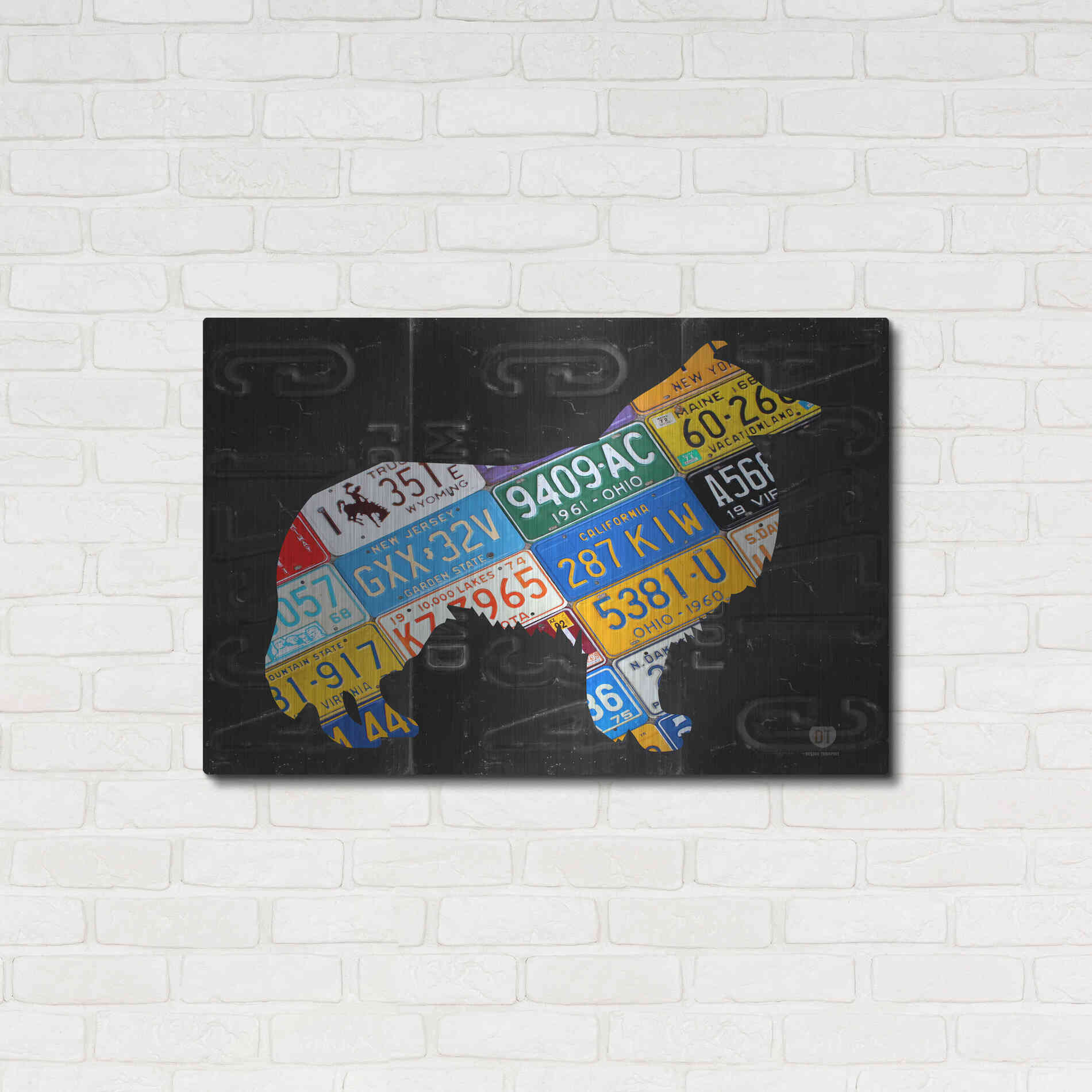 Luxe Metal Art 'Collie' by Design Turnpike, Metal Wall Art,36x24