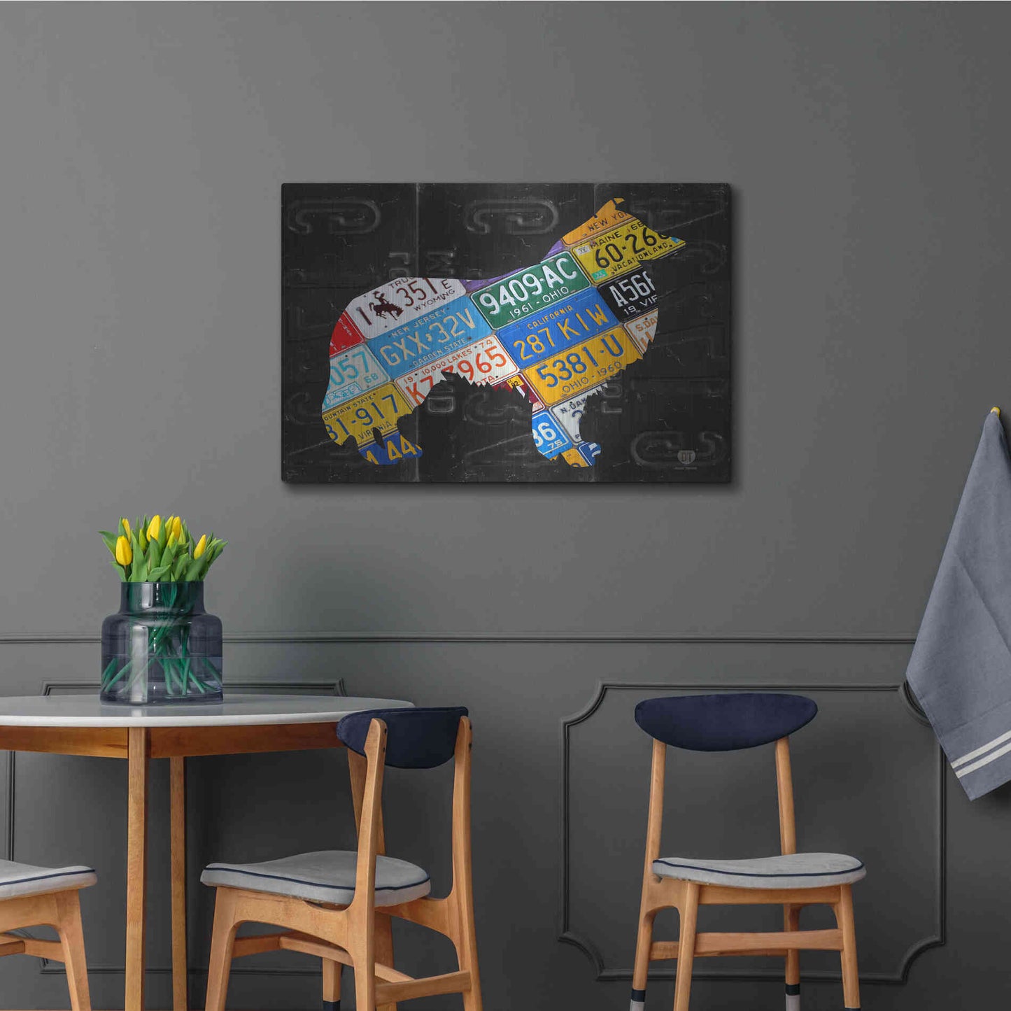 Luxe Metal Art 'Collie' by Design Turnpike, Metal Wall Art,36x24