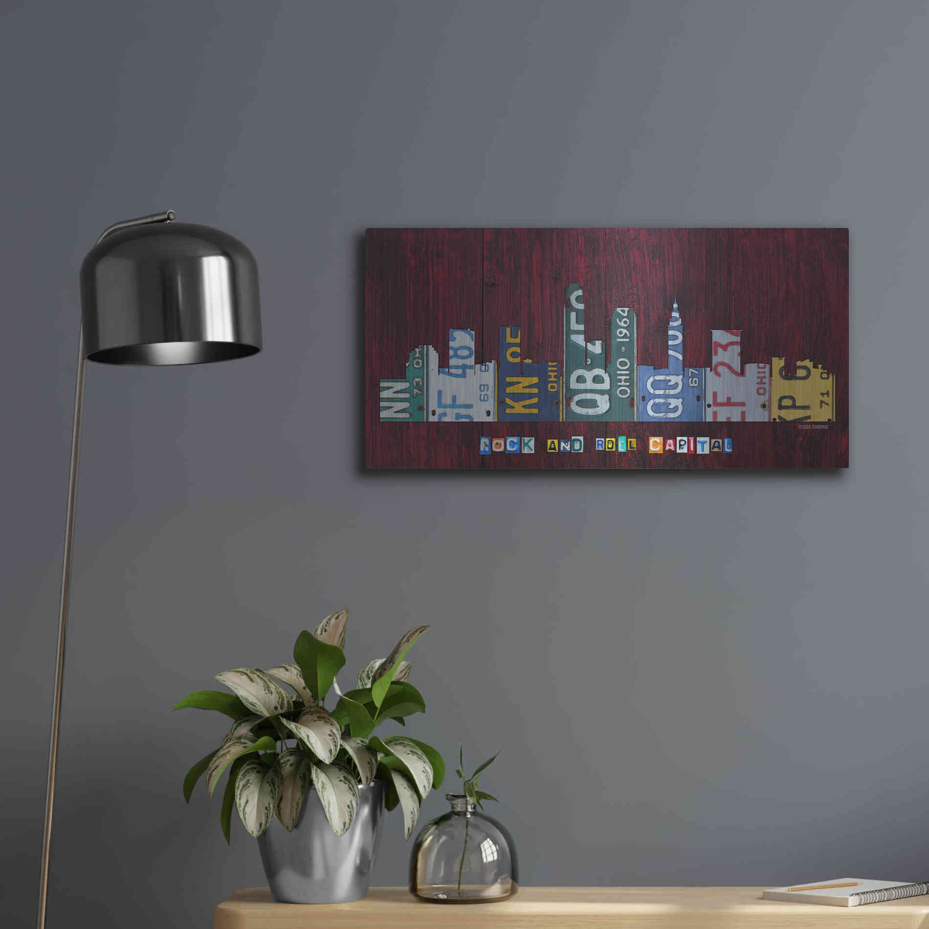 Luxe Metal Art 'Cleveland Skyline' by Design Turnpike, Metal Wall Art,24x12