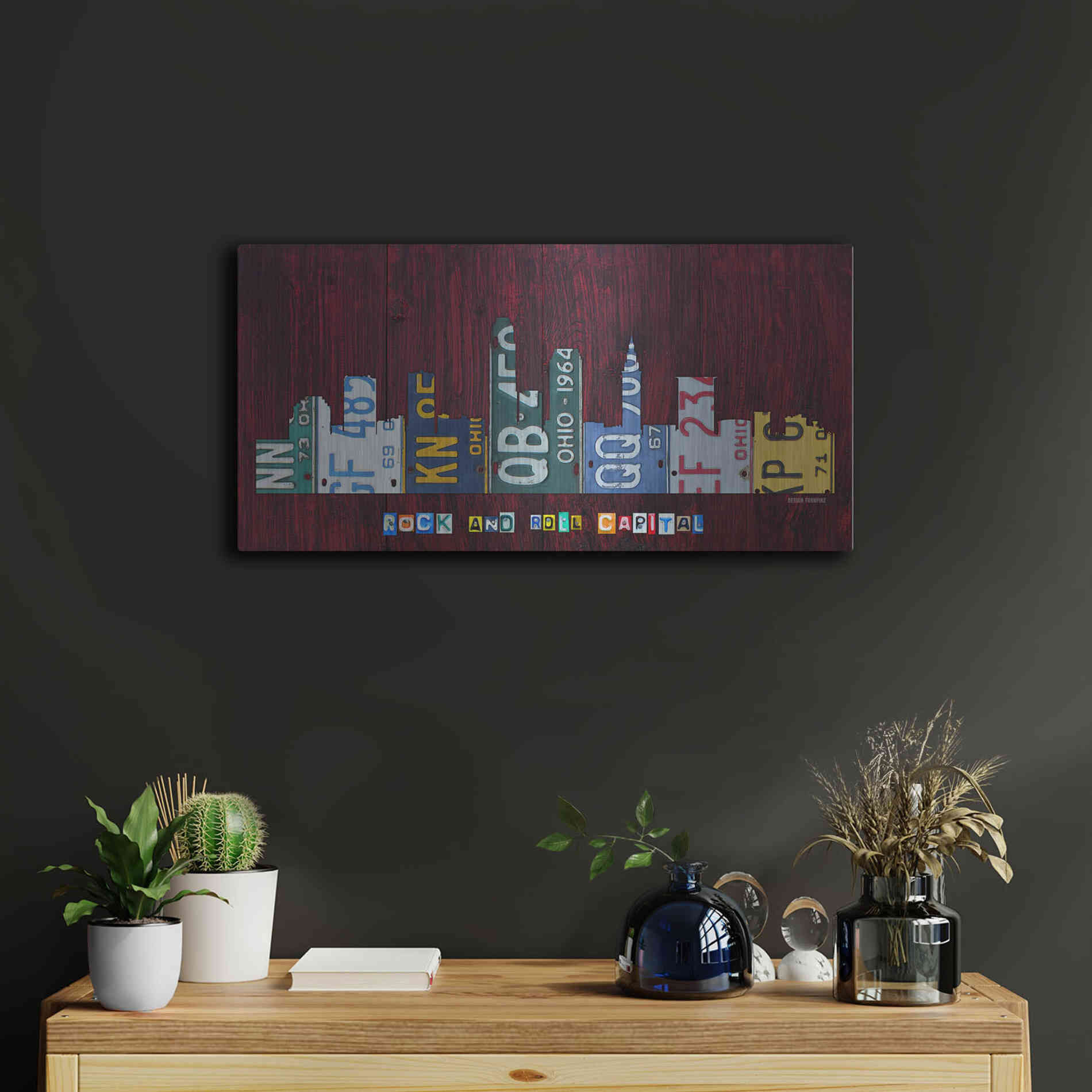 Luxe Metal Art 'Cleveland Skyline' by Design Turnpike, Metal Wall Art,24x12