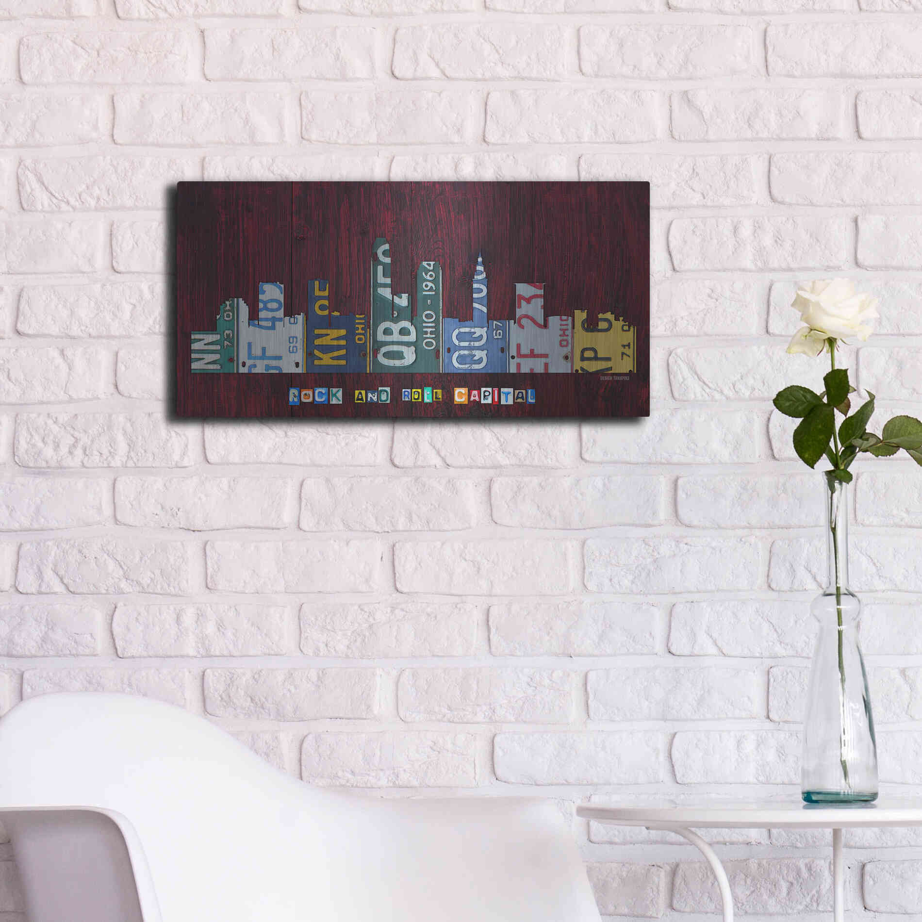 Luxe Metal Art 'Cleveland Skyline' by Design Turnpike, Metal Wall Art,24x12