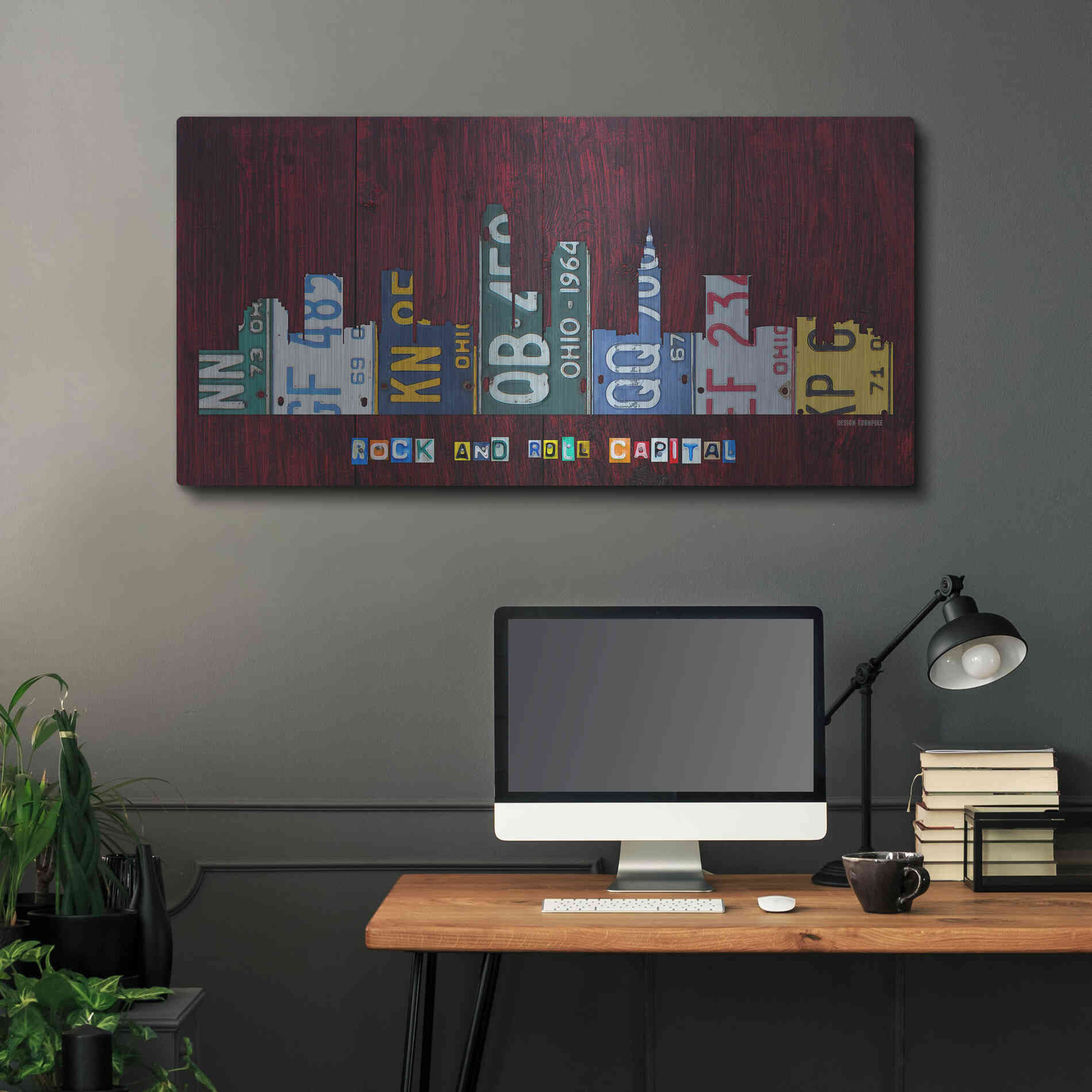 Luxe Metal Art 'Cleveland Skyline' by Design Turnpike, Metal Wall Art,48x24