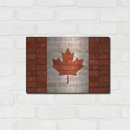 Luxe Metal Art 'Canada License Plate Flag' by Design Turnpike, Metal Wall Art,16x12