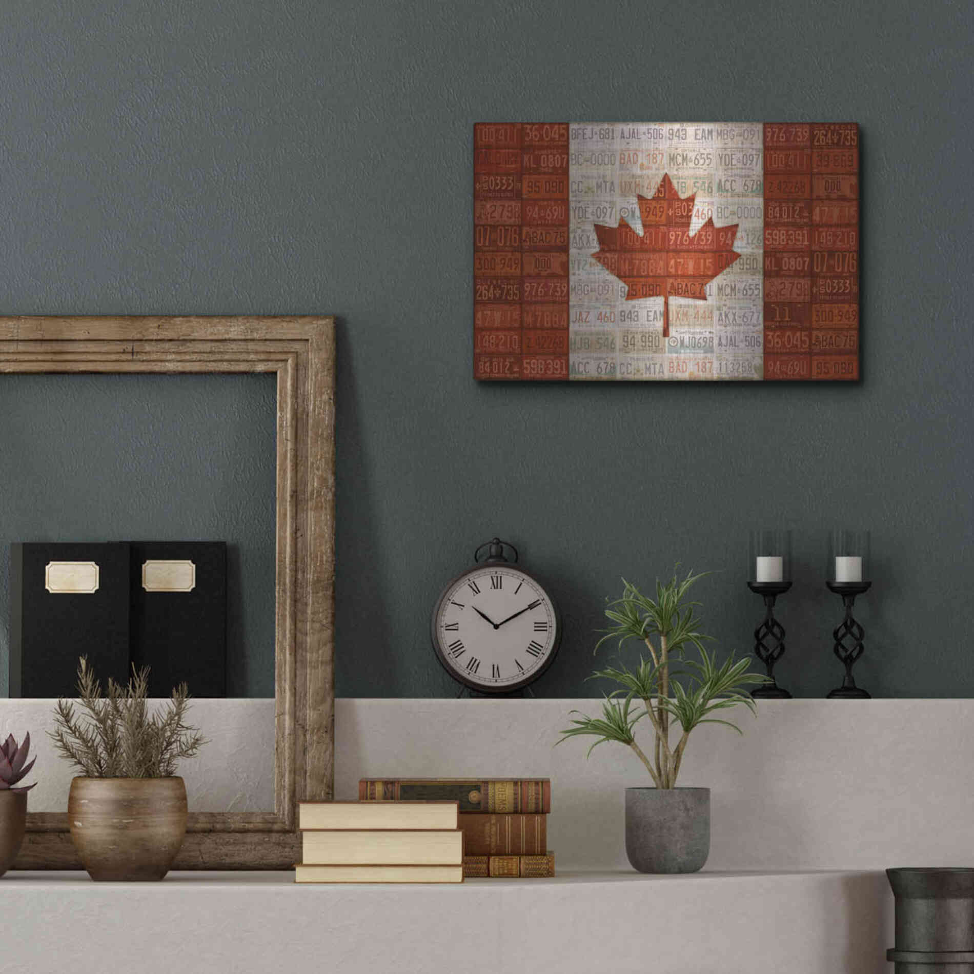 Luxe Metal Art 'Canada License Plate Flag' by Design Turnpike, Metal Wall Art,16x12