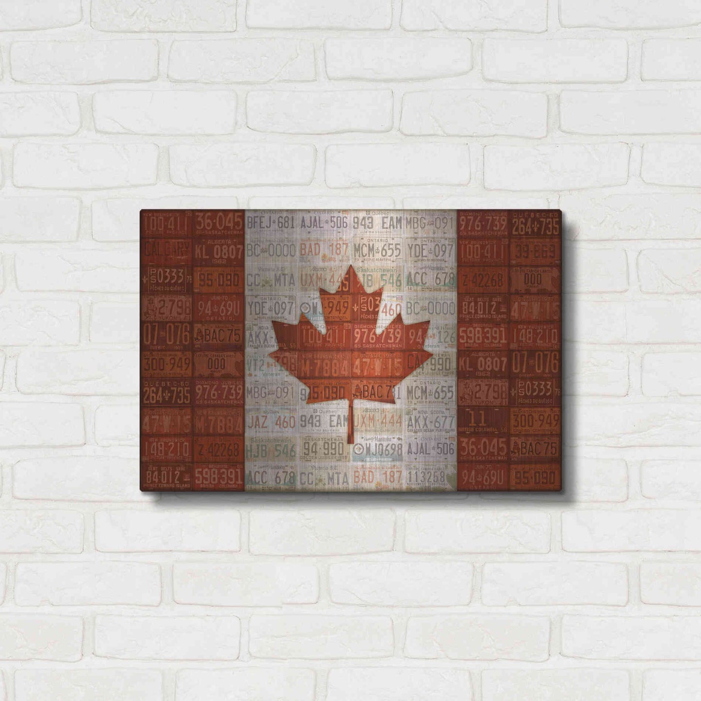 Luxe Metal Art 'Canada License Plate Flag' by Design Turnpike, Metal Wall Art,24x16