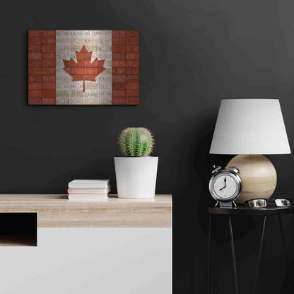 Luxe Metal Art 'Canada License Plate Flag' by Design Turnpike, Metal Wall Art,24x16