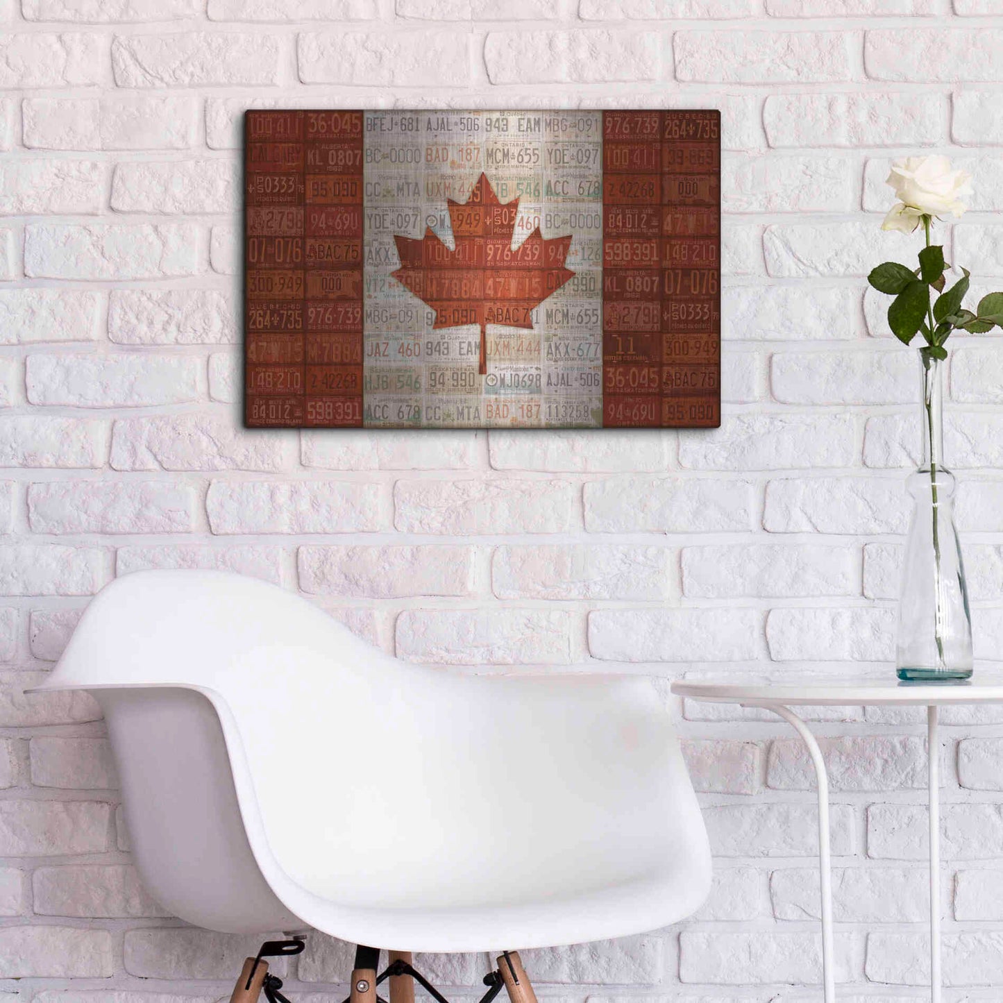 Luxe Metal Art 'Canada License Plate Flag' by Design Turnpike, Metal Wall Art,24x16