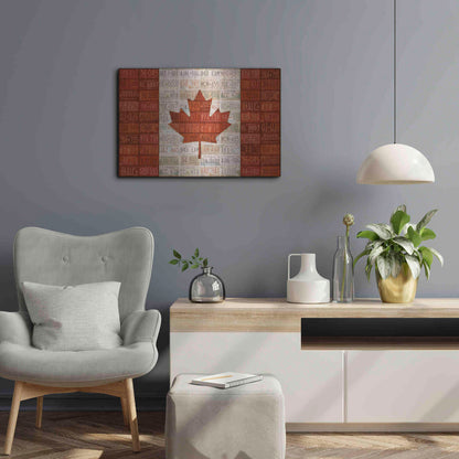 Luxe Metal Art 'Canada License Plate Flag' by Design Turnpike, Metal Wall Art,24x16