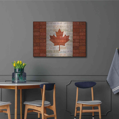 Luxe Metal Art 'Canada License Plate Flag' by Design Turnpike, Metal Wall Art,36x24