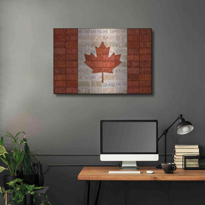 Luxe Metal Art 'Canada License Plate Flag' by Design Turnpike, Metal Wall Art,36x24