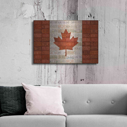 Luxe Metal Art 'Canada License Plate Flag' by Design Turnpike, Metal Wall Art,36x24