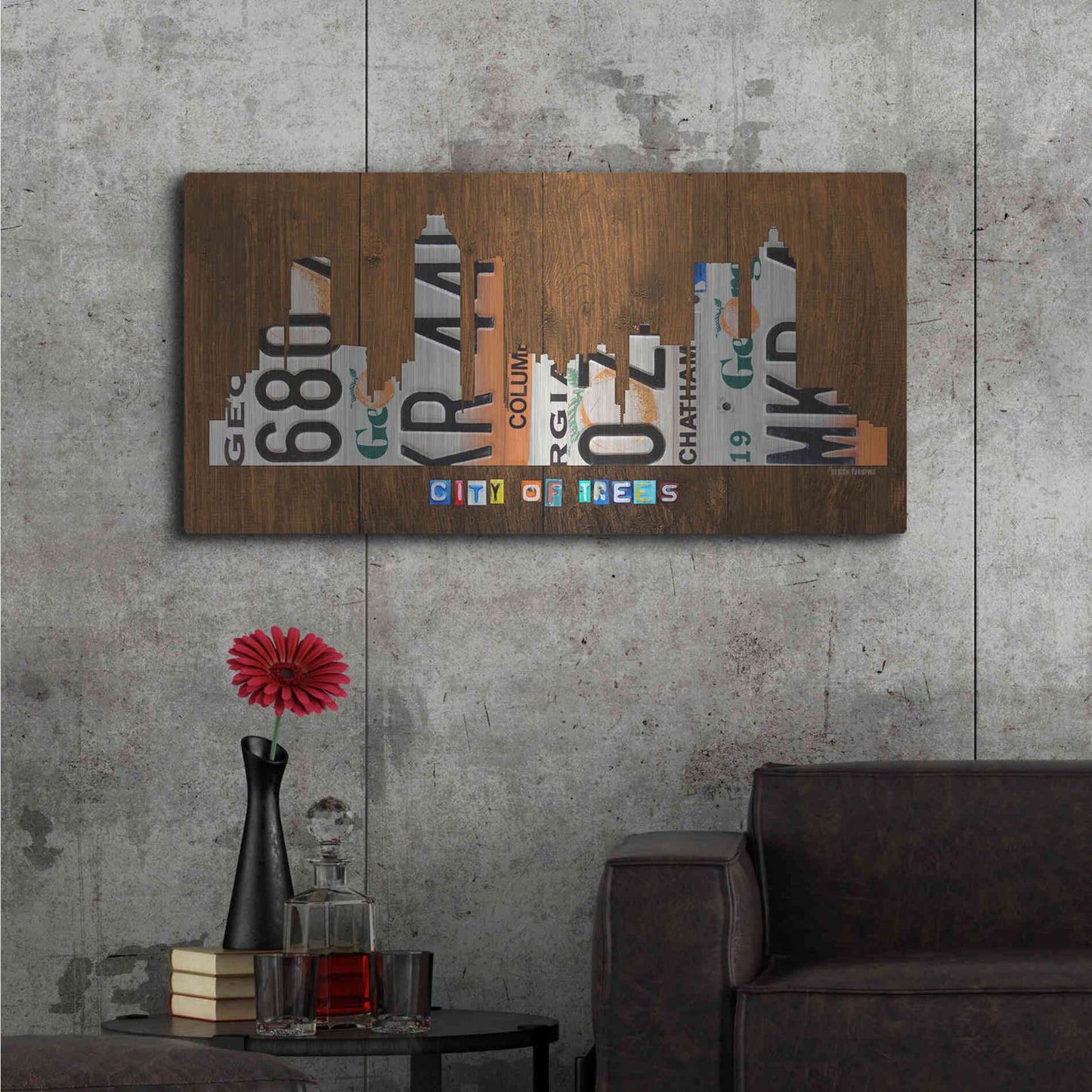 Luxe Metal Art 'Atlanta Skyline' by Design Turnpike, Metal Wall Art,48x24
