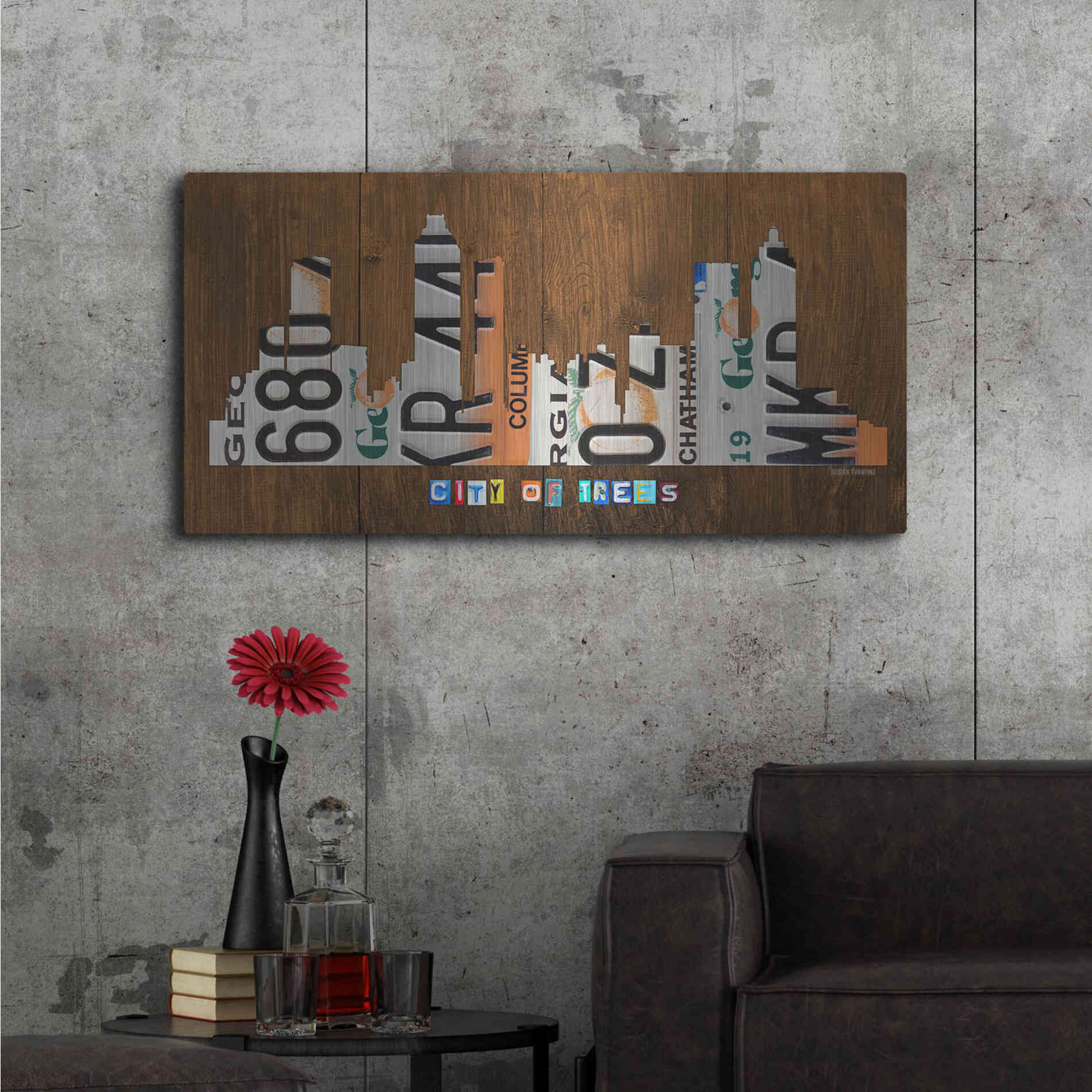 Luxe Metal Art 'Atlanta Skyline' by Design Turnpike, Metal Wall Art,48x24