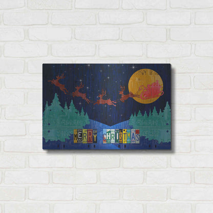 Luxe Metal Art 'Santa Sleigh - Merry Christmas' by Design Turnpike, Metal Wall Art,24x16