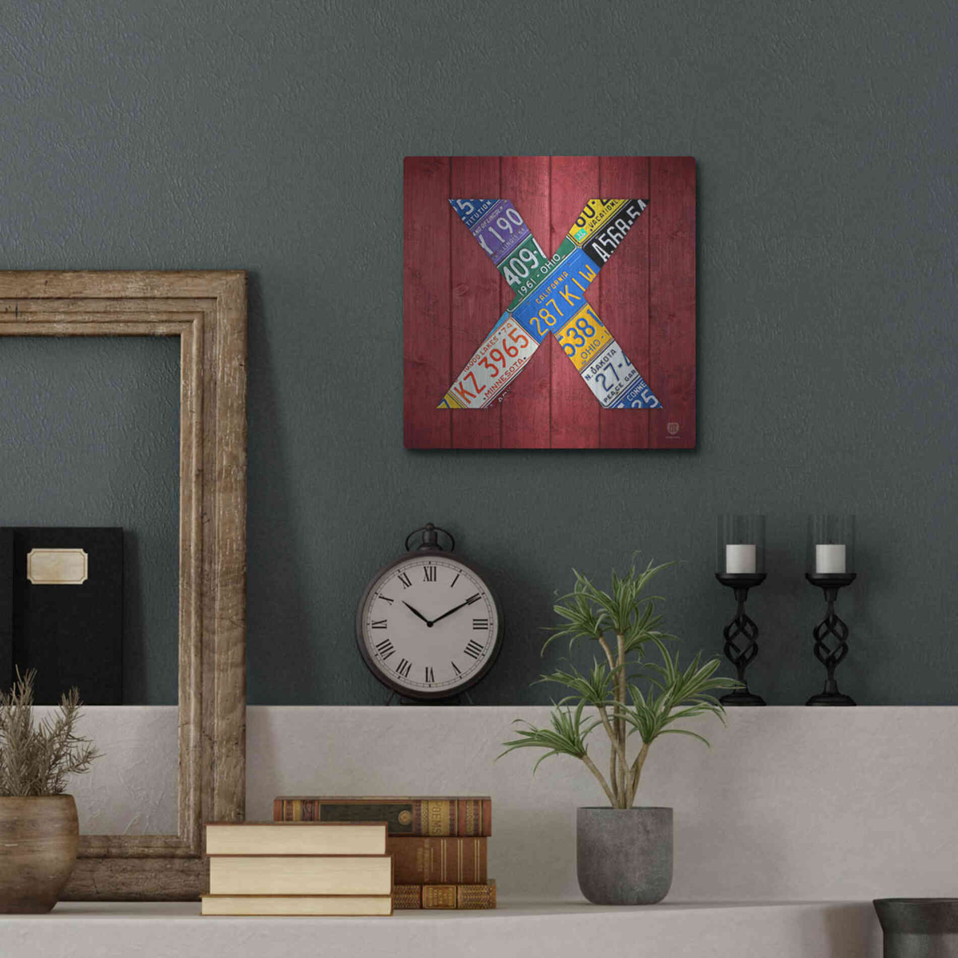 Luxe Metal Art 'X' by Design Turnpike, Metal Wall Art,12x12