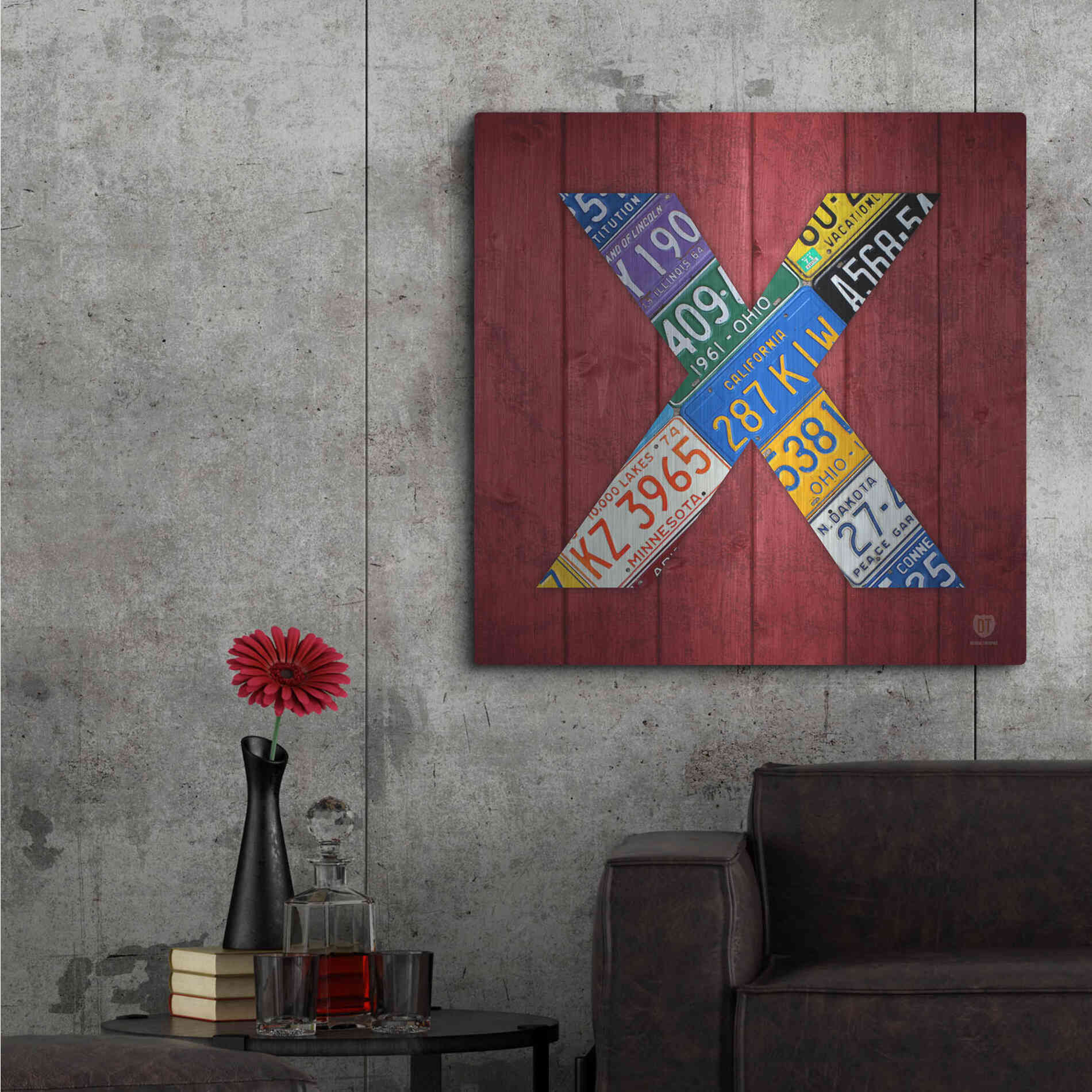 Luxe Metal Art 'X' by Design Turnpike, Metal Wall Art,36x36