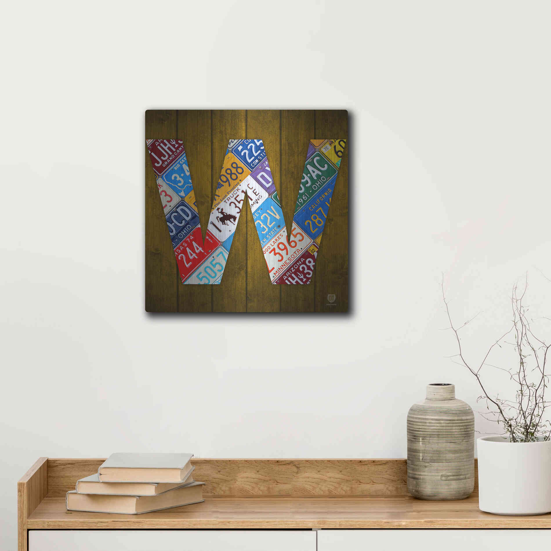 Luxe Metal Art 'W' by Design Turnpike, Metal Wall Art,12x12