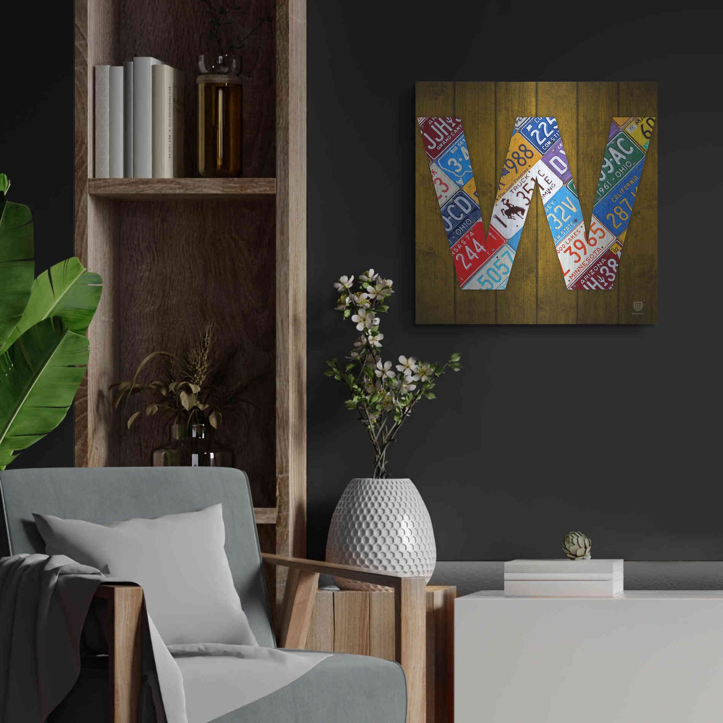 Luxe Metal Art 'W' by Design Turnpike, Metal Wall Art,24x24