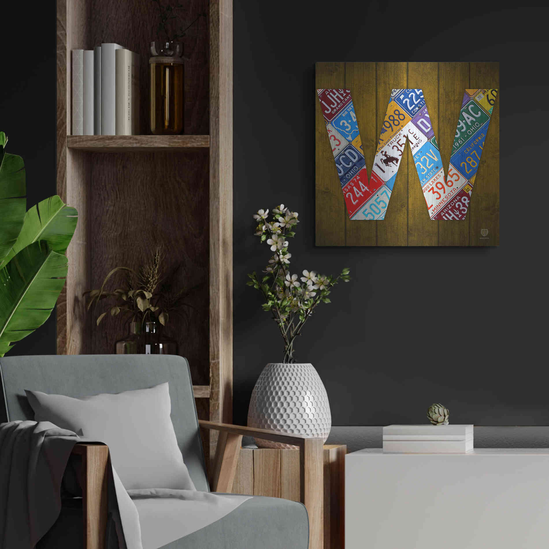 Luxe Metal Art 'W' by Design Turnpike, Metal Wall Art,24x24