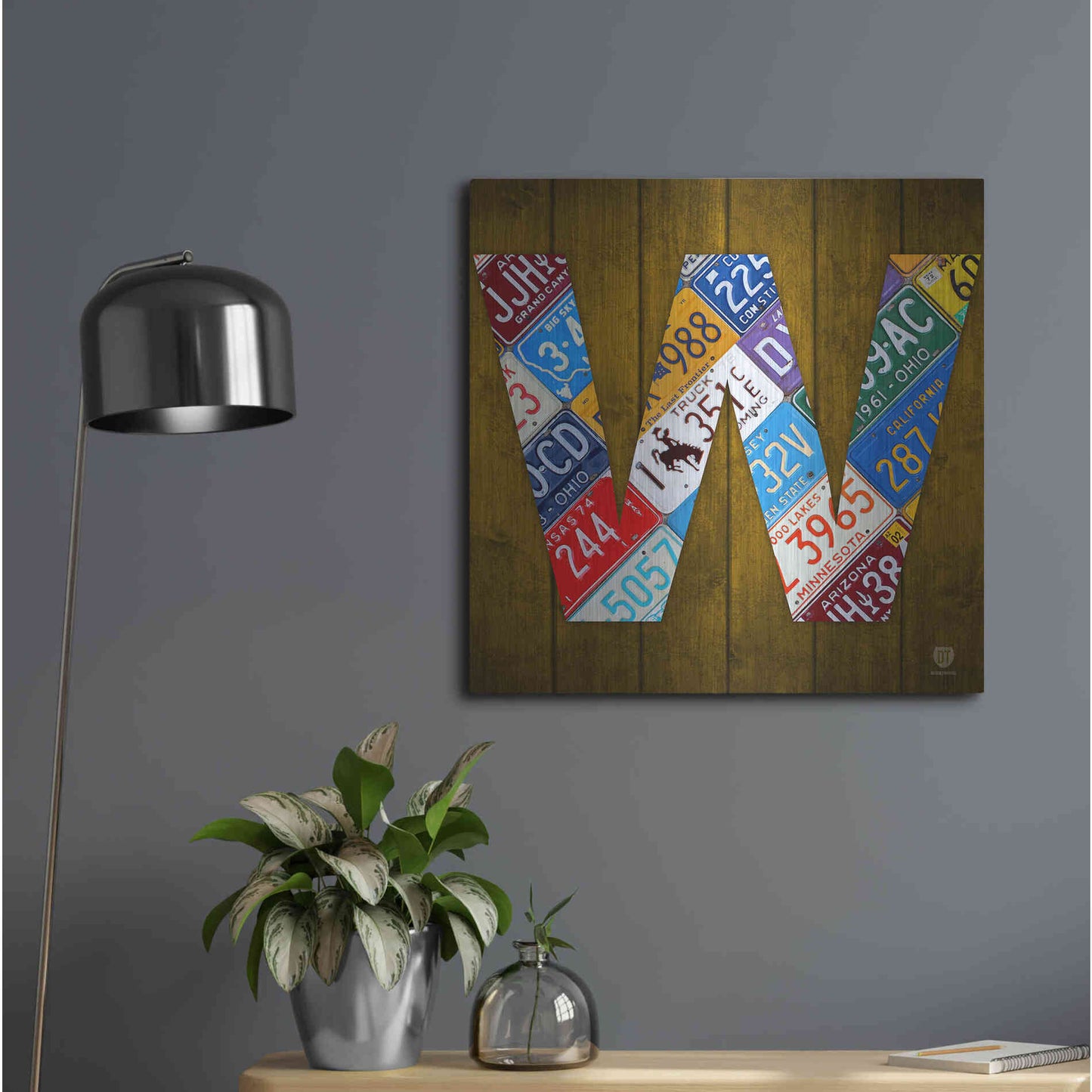 Luxe Metal Art 'W' by Design Turnpike, Metal Wall Art,24x24