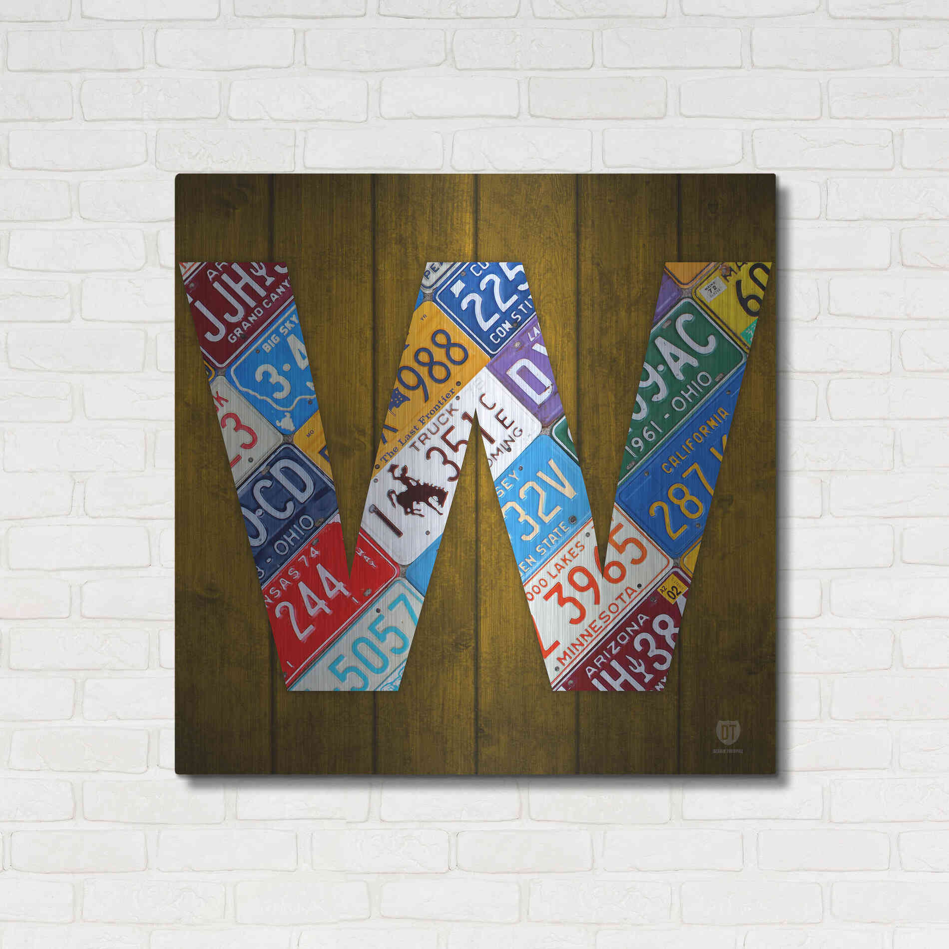 Luxe Metal Art 'W' by Design Turnpike, Metal Wall Art,36x36