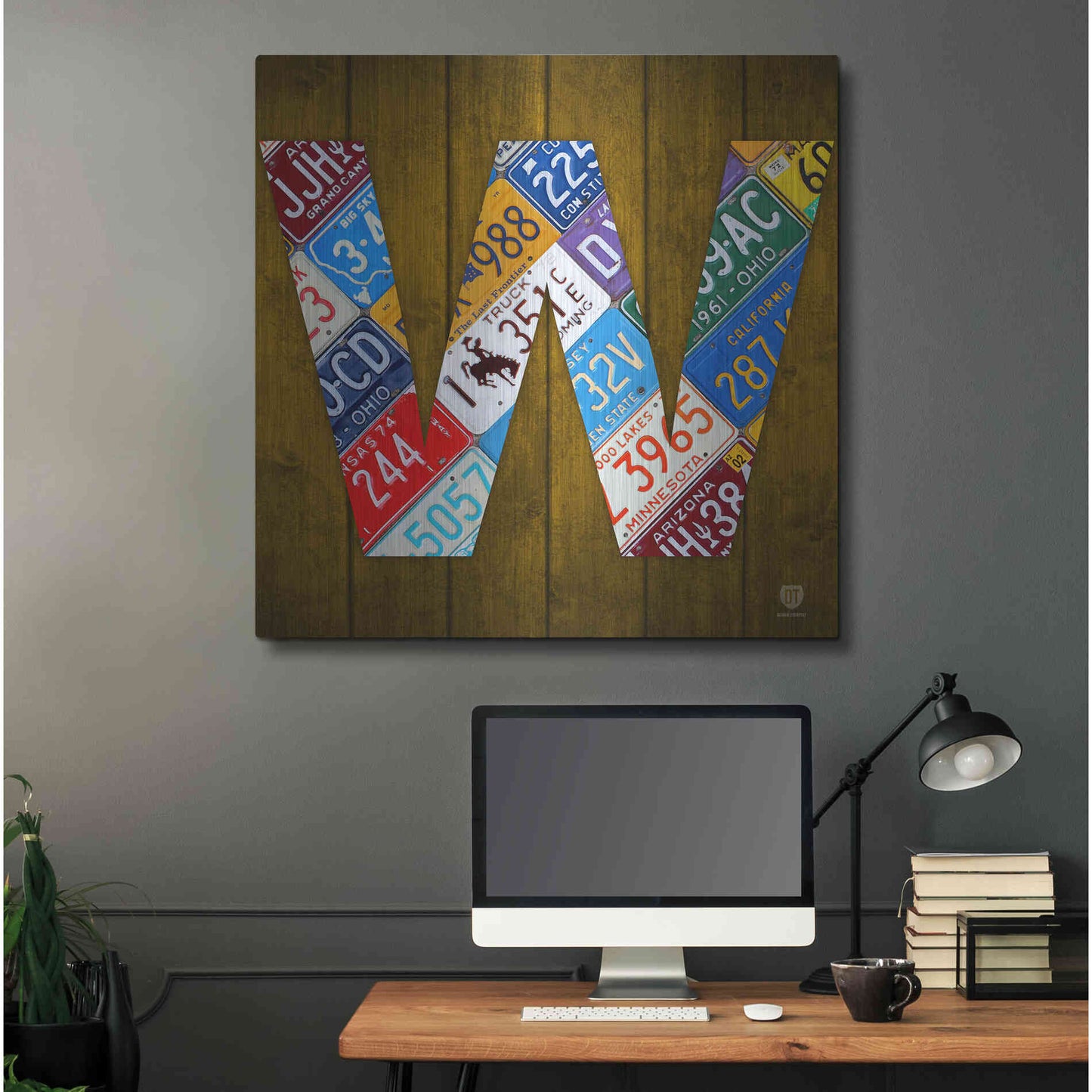 Luxe Metal Art 'W' by Design Turnpike, Metal Wall Art,36x36