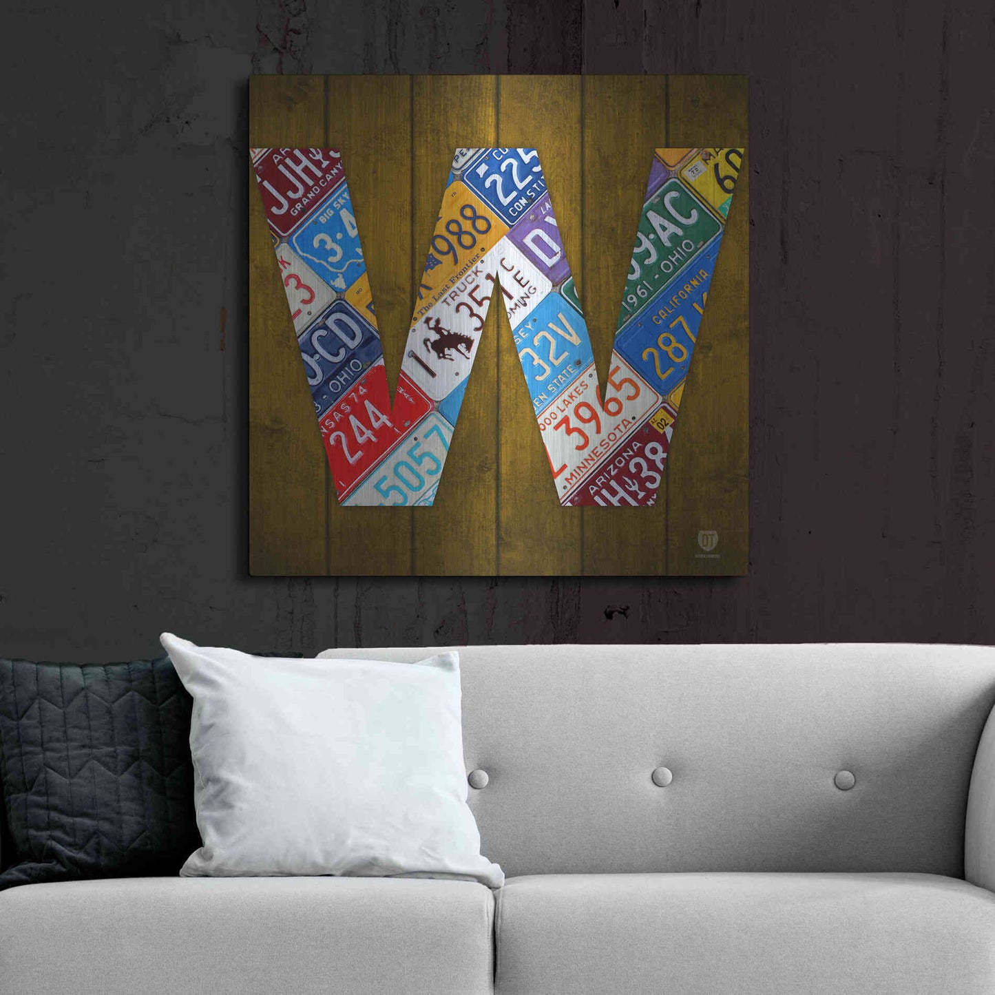 Luxe Metal Art 'W' by Design Turnpike, Metal Wall Art,36x36
