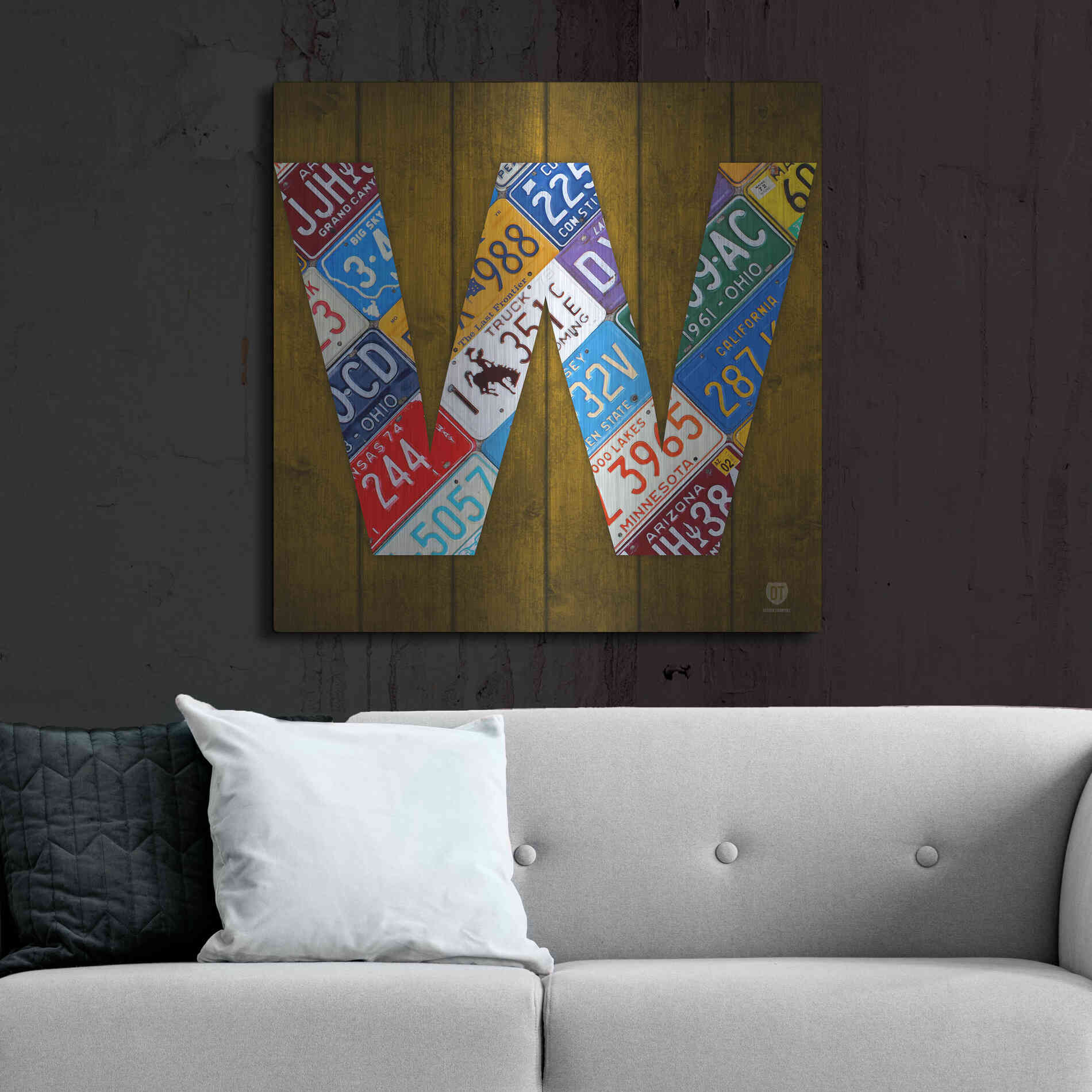 Luxe Metal Art 'W' by Design Turnpike, Metal Wall Art,36x36