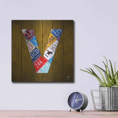 Luxe Metal Art 'V' by Design Turnpike, Metal Wall Art,12x12