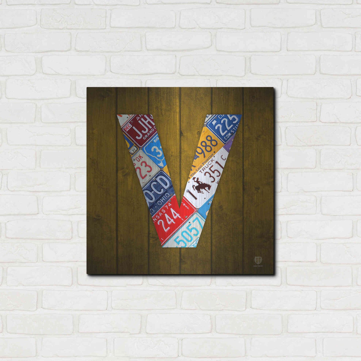 Luxe Metal Art 'V' by Design Turnpike, Metal Wall Art,24x24