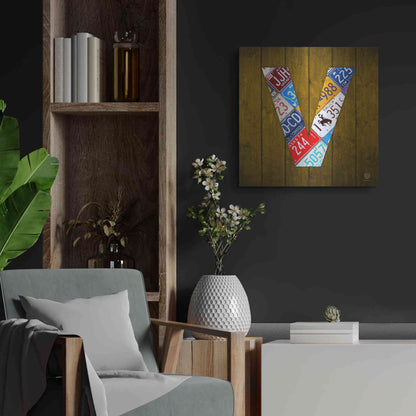 Luxe Metal Art 'V' by Design Turnpike, Metal Wall Art,24x24